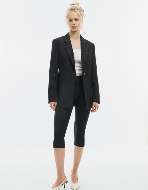 Stradivarius - Blazer ajusté style champêtre - Noir, 2 de 4