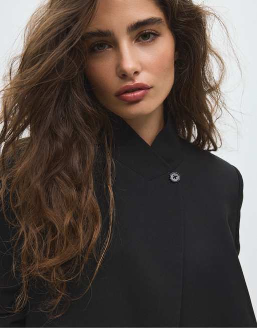 Stradivarius blazer asimmetrico nero, 4 di 5