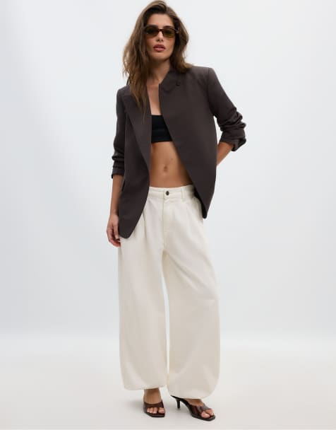 Stradivarius blazer asimmetrico regular fit marrone - view 1