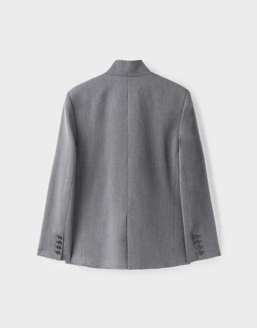 Stradivarius blazer asymétrique gris, 7 de 7