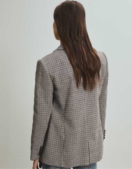 Stradivarius - Blazer coupe classique à carreaux - Gris perle, 4 de 4