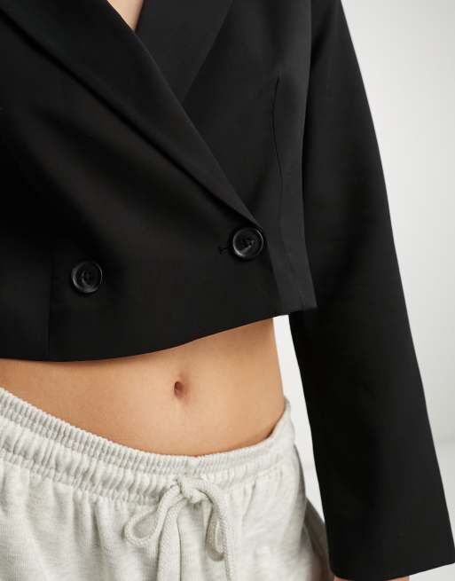 Stradivarius - Blazer court - Noir , 3 de 4
