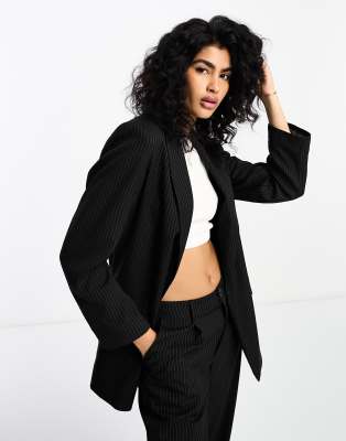 Blazer noir stradivarius hot sale