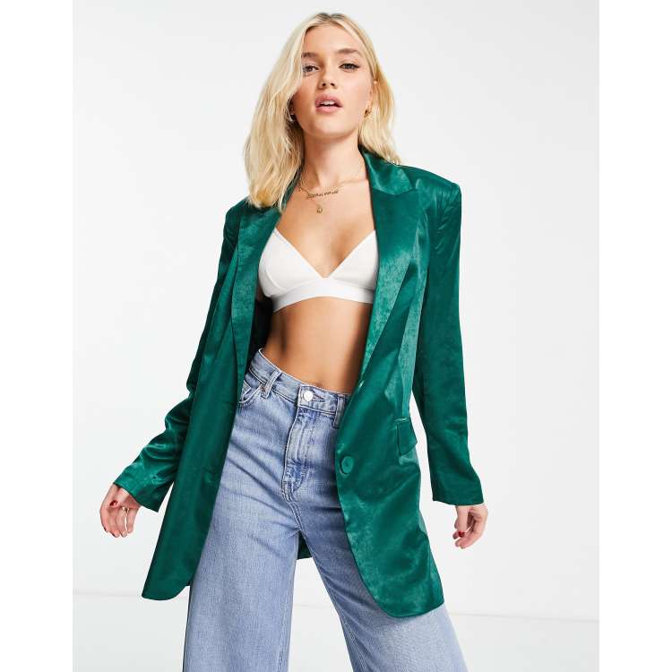 Blazer vert stradivarius hot sale