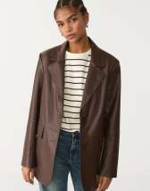 ASOS DESIGN shoulder pad structured cardigan in chocolate