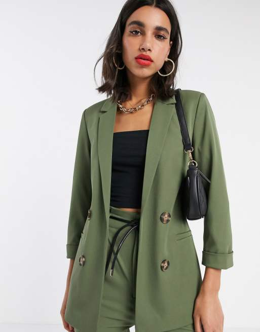 Stradivarius blazer in khaki | ASOS