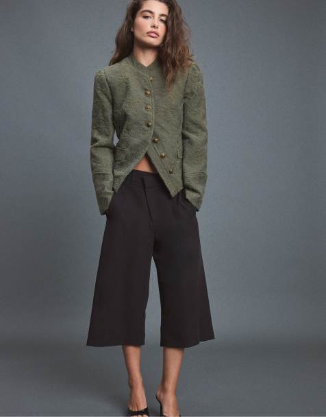 Stradivarius blazer jacquard kaki - view 1