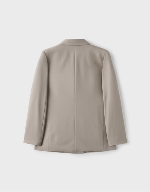 Stradivarius blazer med lige snit og knapper i beige, 7 af 7
