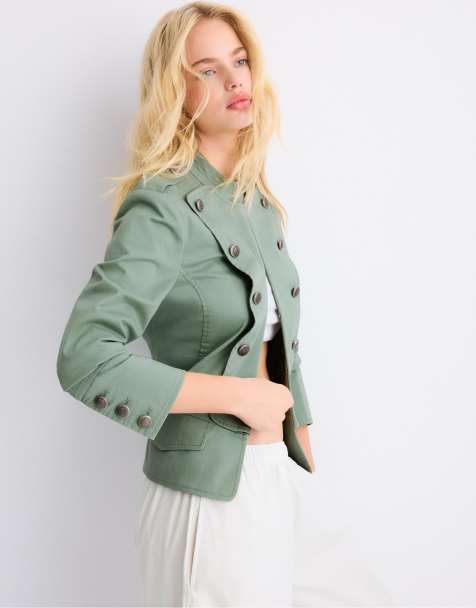 Stradivarius - Blazer militare kaki - view 1
