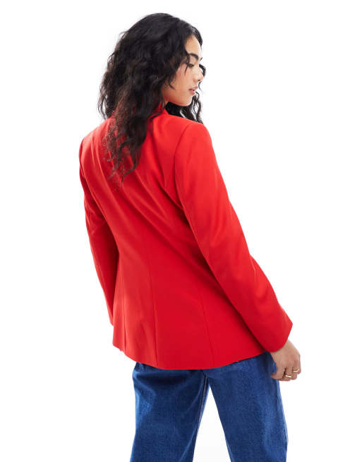 Blazer rouge stradivarius hotsell