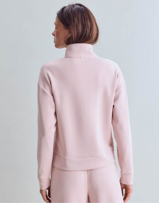 Stradivarius blød sweatshirt med lynlås i pastelrosa, 2 af 6