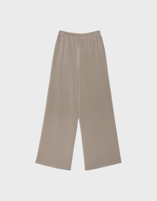 Stradivarius bløde palazzo-bukser i beige, 7 af 7