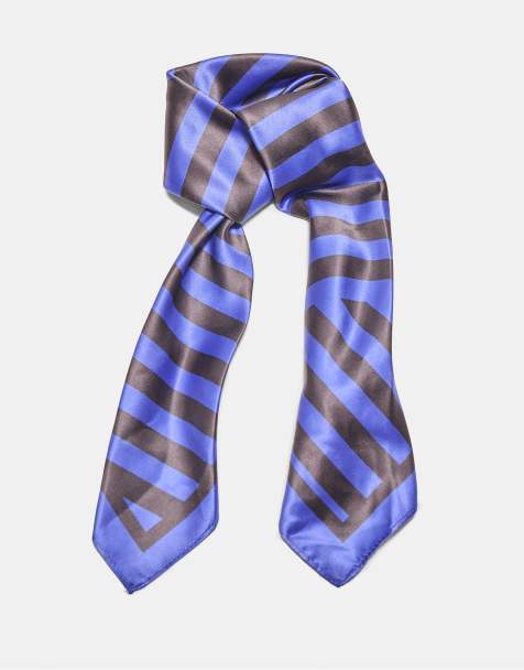 Stradivarius – Blixtblå, randig scarf - view 1