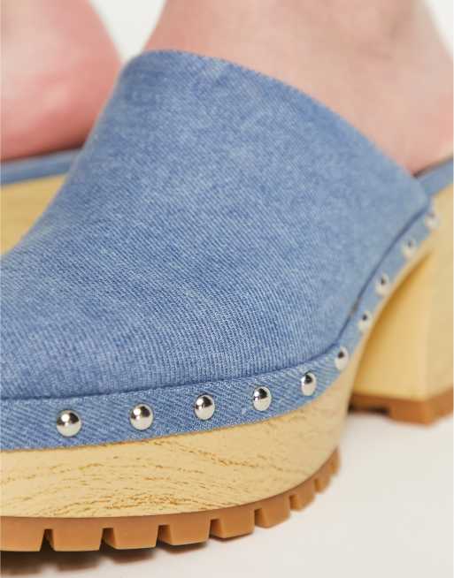 Denim clogs on sale