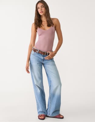 Stradivarius - Body à bretelles - Rose - view 1