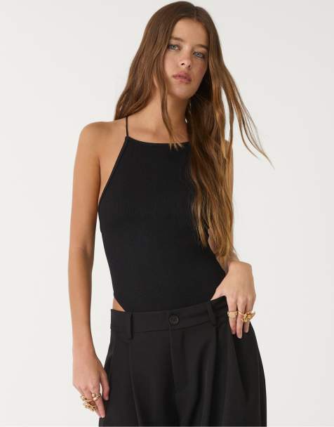 Stradivarius - Body avec détail fantaisie au dos - Noir - view 1