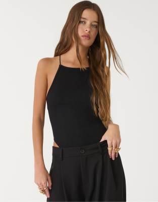 Stradivarius - Body in Schwarz mit verzierter Rückseite