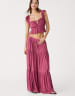 Stradivarius boho midi skirt in pink