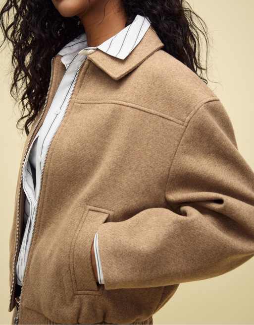 Stradivarius - Bomber doux au toucher - Camel, 2 de 4
