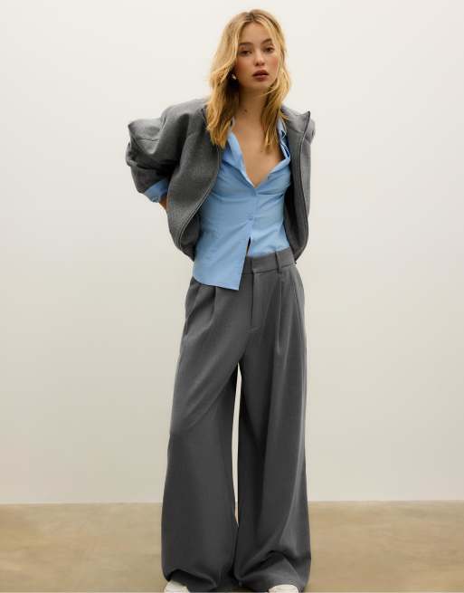 Stradivarius - Bomber doux au toucher - Gris foncé, 3 de 4