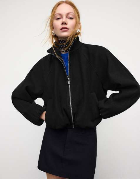 Stradivarius - Bomber doux au toucher - Noir - view 1