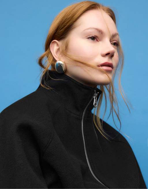 Stradivarius - Bomber doux au toucher - Noir, 3 de 4