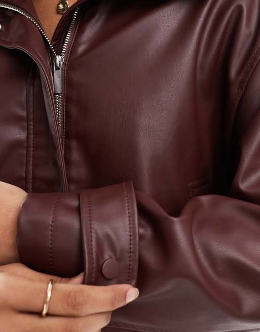 Bomber Stradivarius Marron Rouille En Coton - Taille M, Neuf Sans étiquette