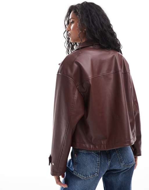 Bomber Homme Stradivarius Marron Rouille - Taille M, 100% Coton, Neuf Sans étiquette