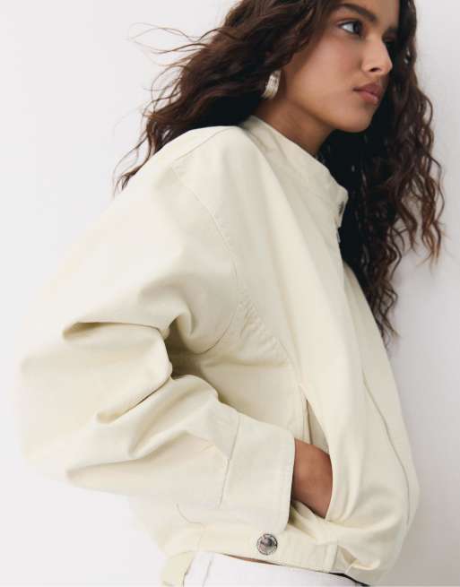 Stradivarius Bomber jacket in stone, 2 of 4