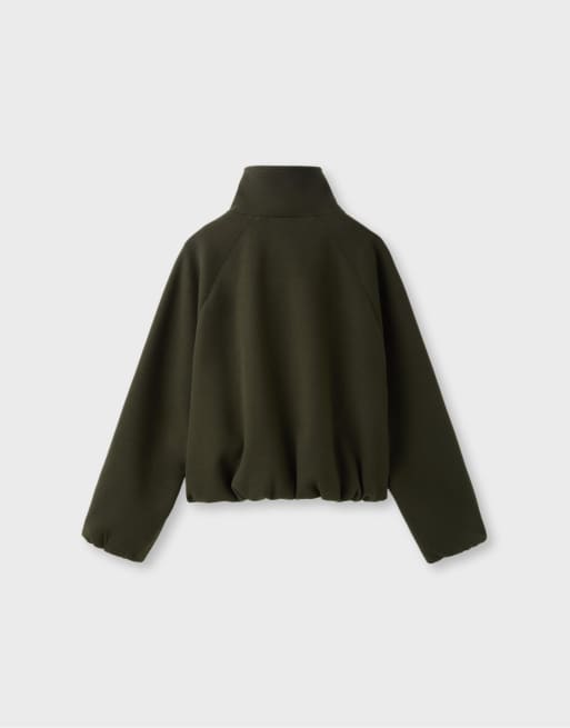 Stradivarius bomber jacket soft-touch color khaki, 7 di 7