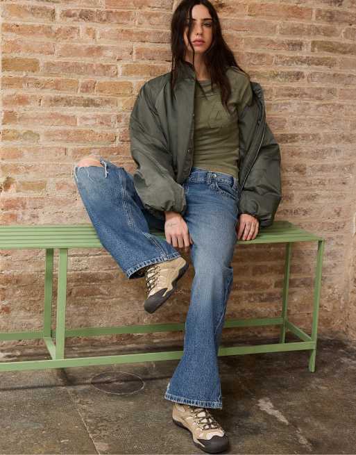 Stradivarius bomber oversize in khaki, 5 di 7