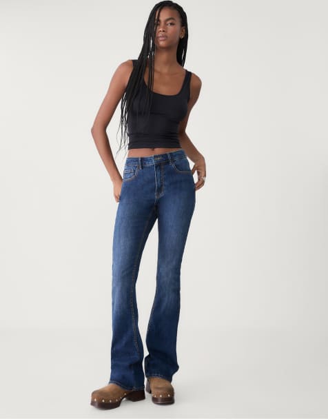 Stradivarius bootcut jeans in light blue