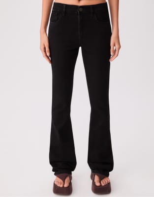 Stradivarius - Bootcut-Jeans in verwaschenem Schwarz-Grau