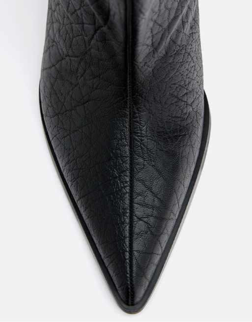 Stradivarius boots med trekantsklack i svart, 5 av 6