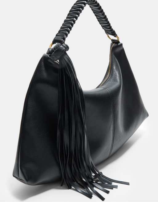 Borsa Pochette Nera Con Frange Pochette Nera Stradivarius Zaini