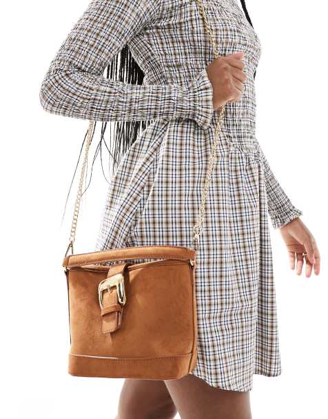 Stradivarius - Borsa a secchiello piccola marrone - view 1