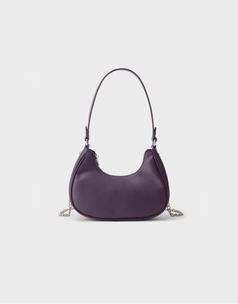 Stradivarius borsa a spalla a semiluna bordeaux - view 1