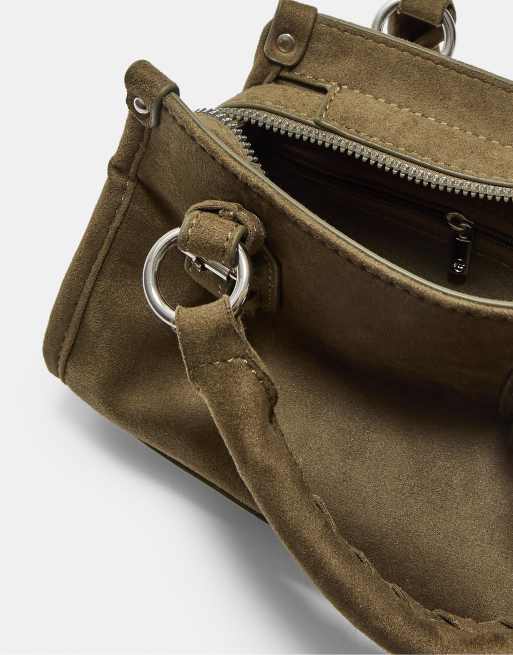 Stradivarius - Borsa a tracolla color kaki con manici intrecciati, 2 di 3