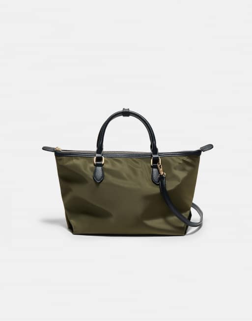 Stradivarius borsa a tracolla con zip color kaki