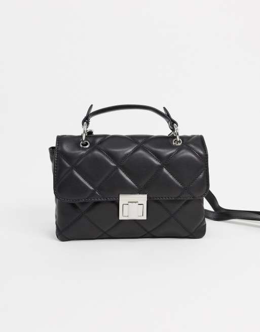 Stradivarius - Borsa a tracolla nera con catena