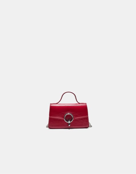 Stradivarius - Borsa a tracolla rossa con chiusura rotonda - view 1