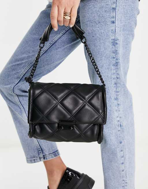 Stradivarius Borsa a tracolla trapuntata nera ASOS
