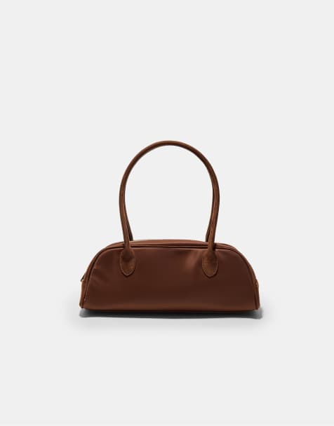 Stradivarius - Borsa bowling in nylon color terracotta - view 1