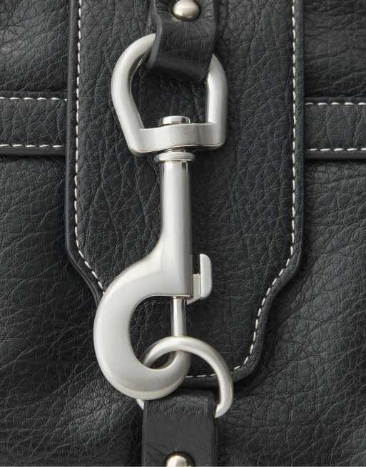 Stradivarius borsa con chiusura a moschettone nera, 4 di 5