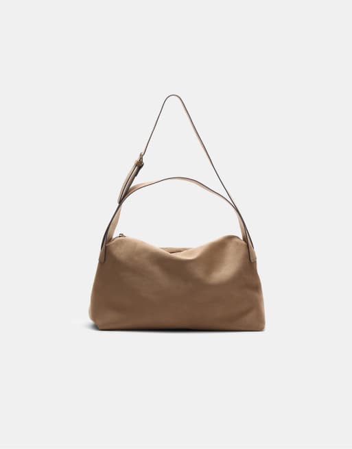 Stradivarius - Borsa da spalla color caramello con doppio manico