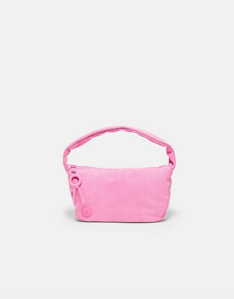 Stradivarius - Borsa da spalla in tessuto rosa bubblegum - view 1