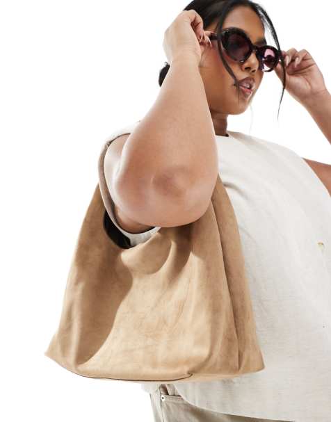 Stradivarius - Borsa da spalla marrone morbida al tatto - view 1