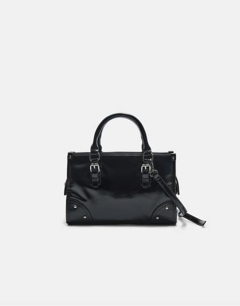 Stradivarius - Borsa shopping a tracolla nera - view 1