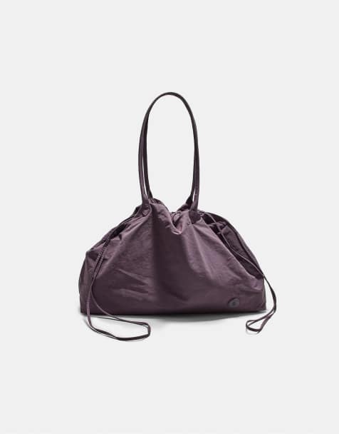 Stradivarius - Borsa shopping in tessuto viola - view 1