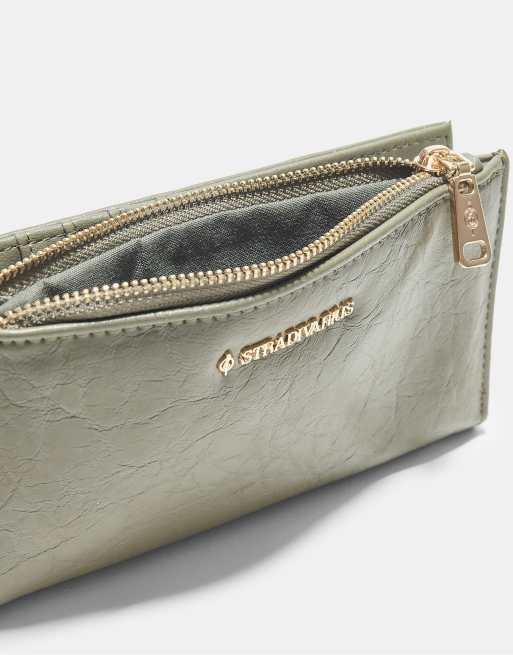 Stradivarius - Borsellino basic kaki con zip, 3 di 4